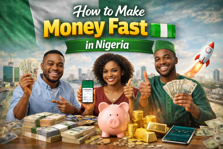 Young Nigerian earning fast money through side hustles, online jobs, or small business activities